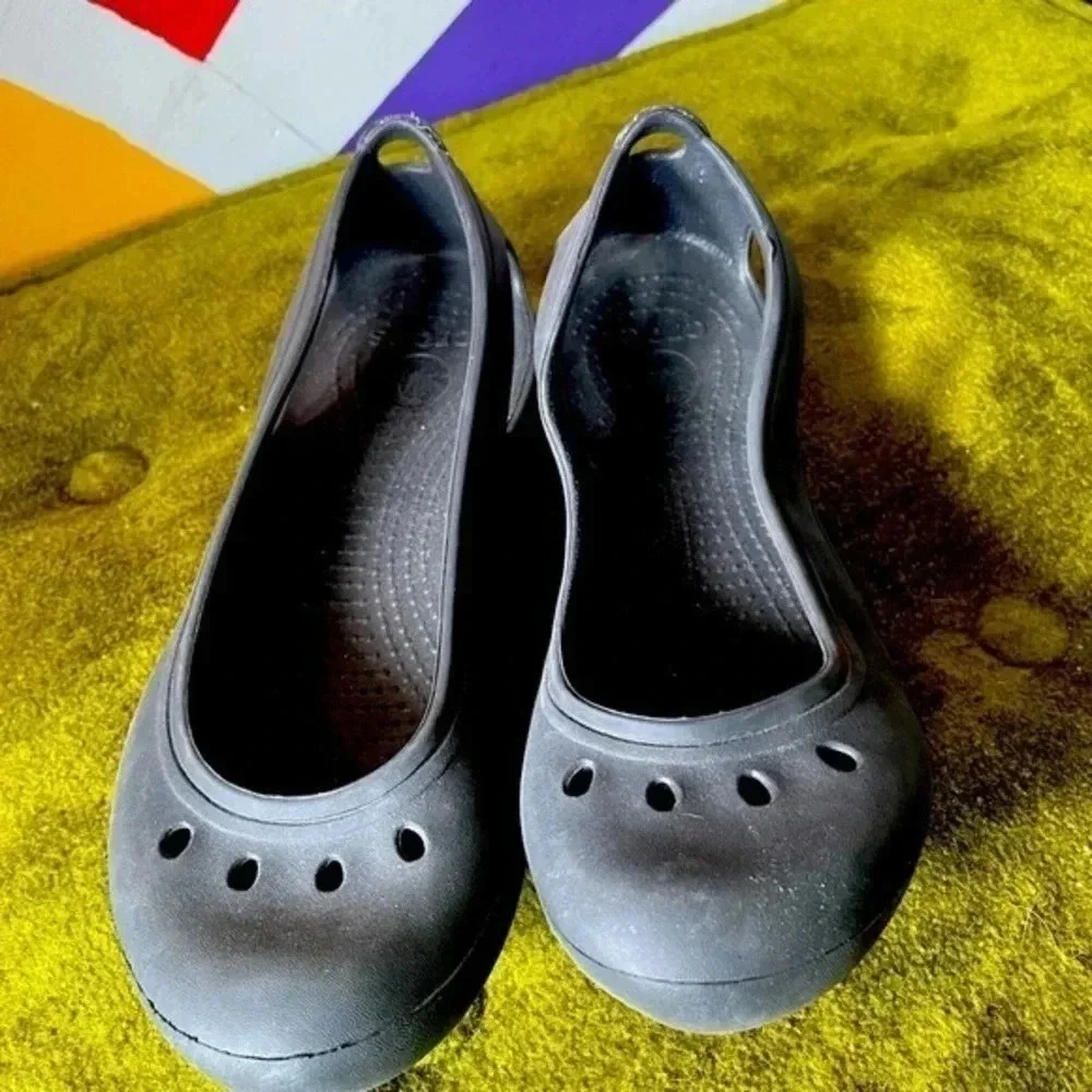 Crocs Malindi Ballet Shoe‎ Black Size 7 EUC Flats